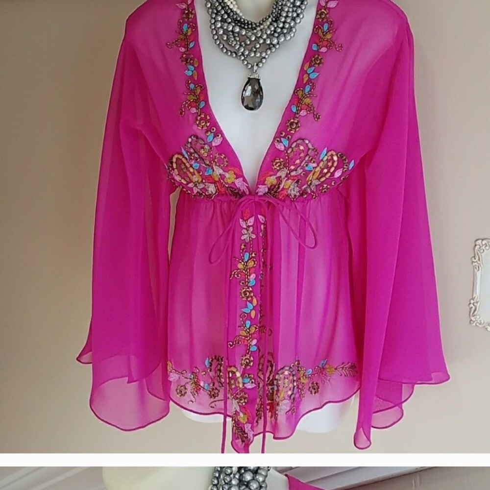 Stunning BOSTON PROPER blouse/coverup.